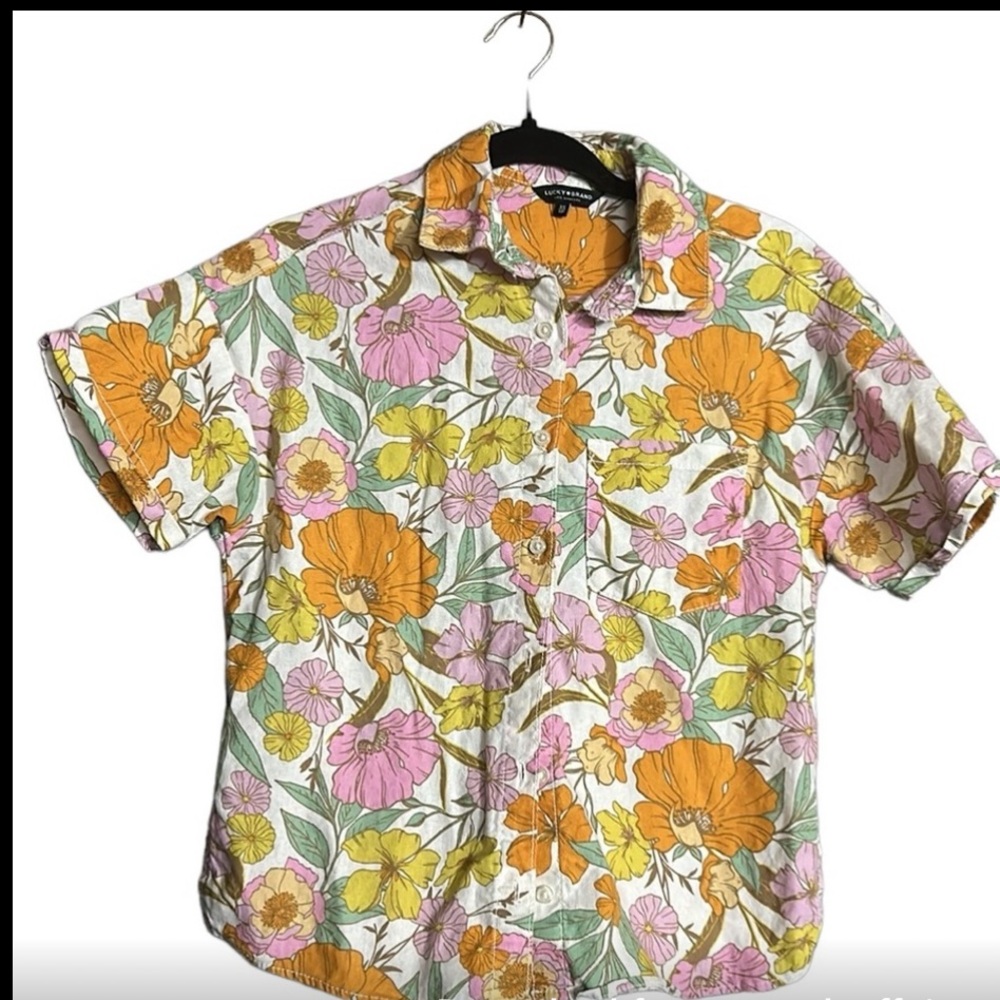 LUCKY BRAND- Vintage Print Linen, XS/S